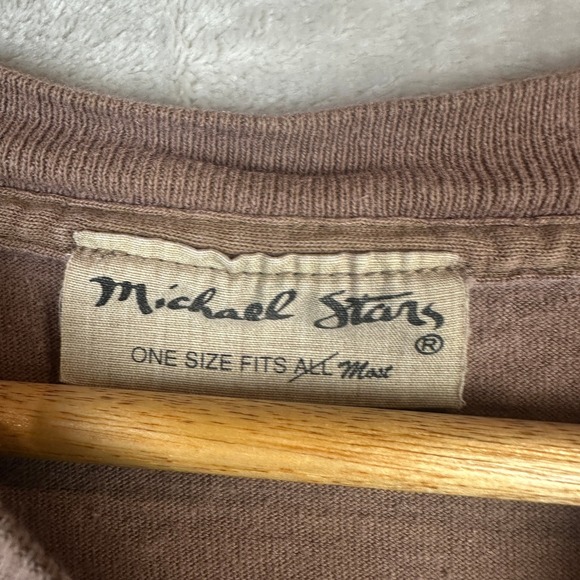 Michael Stars L Tee Americaine T Shirt Brown One Size Fits All Cotton - Picture 3 of 9